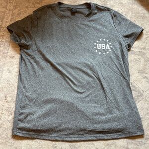 SHEIN Charcoal USA Graphic Tee